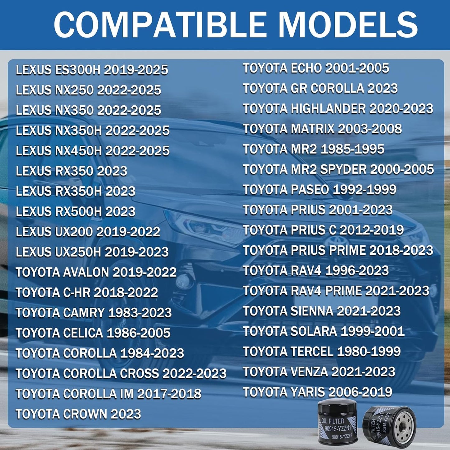 Filtros aceite motor comp Toyota RAV4 Camry 12 Pzas
