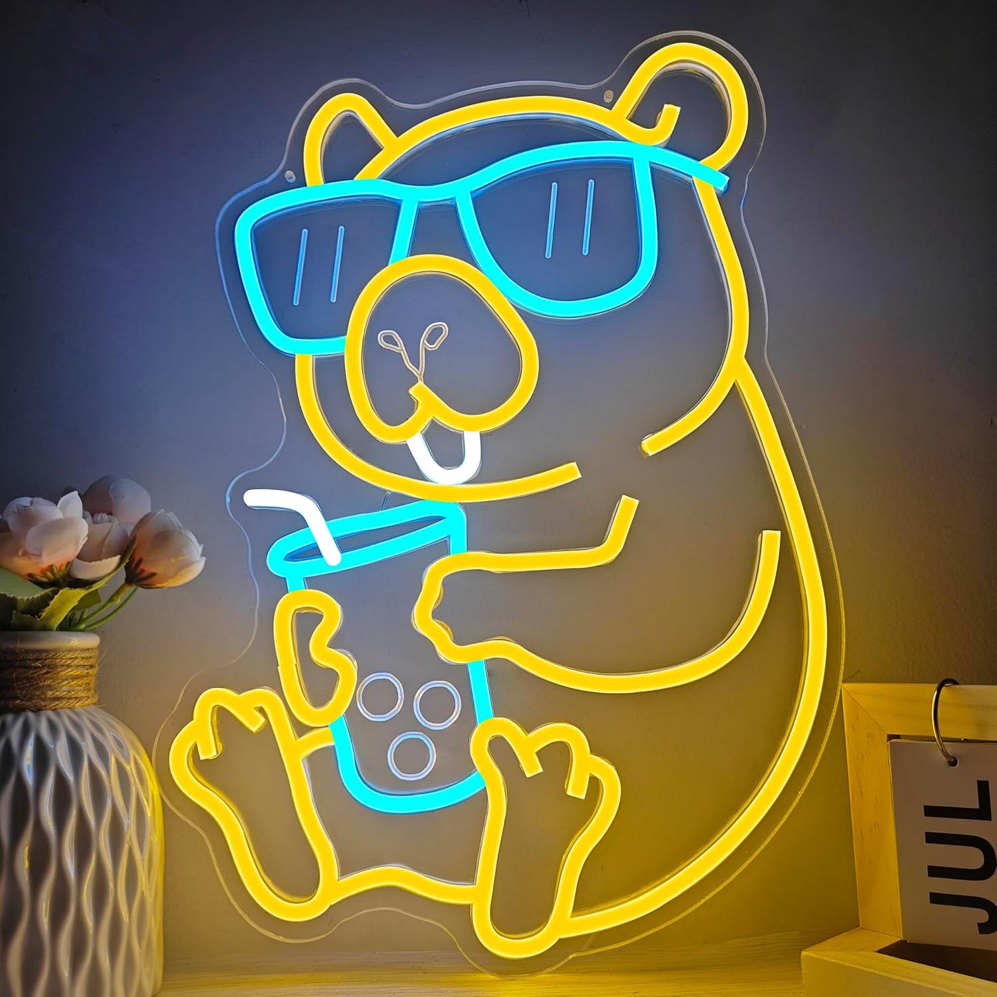 Letrero neón Capybara LED para dormitorio y pared
