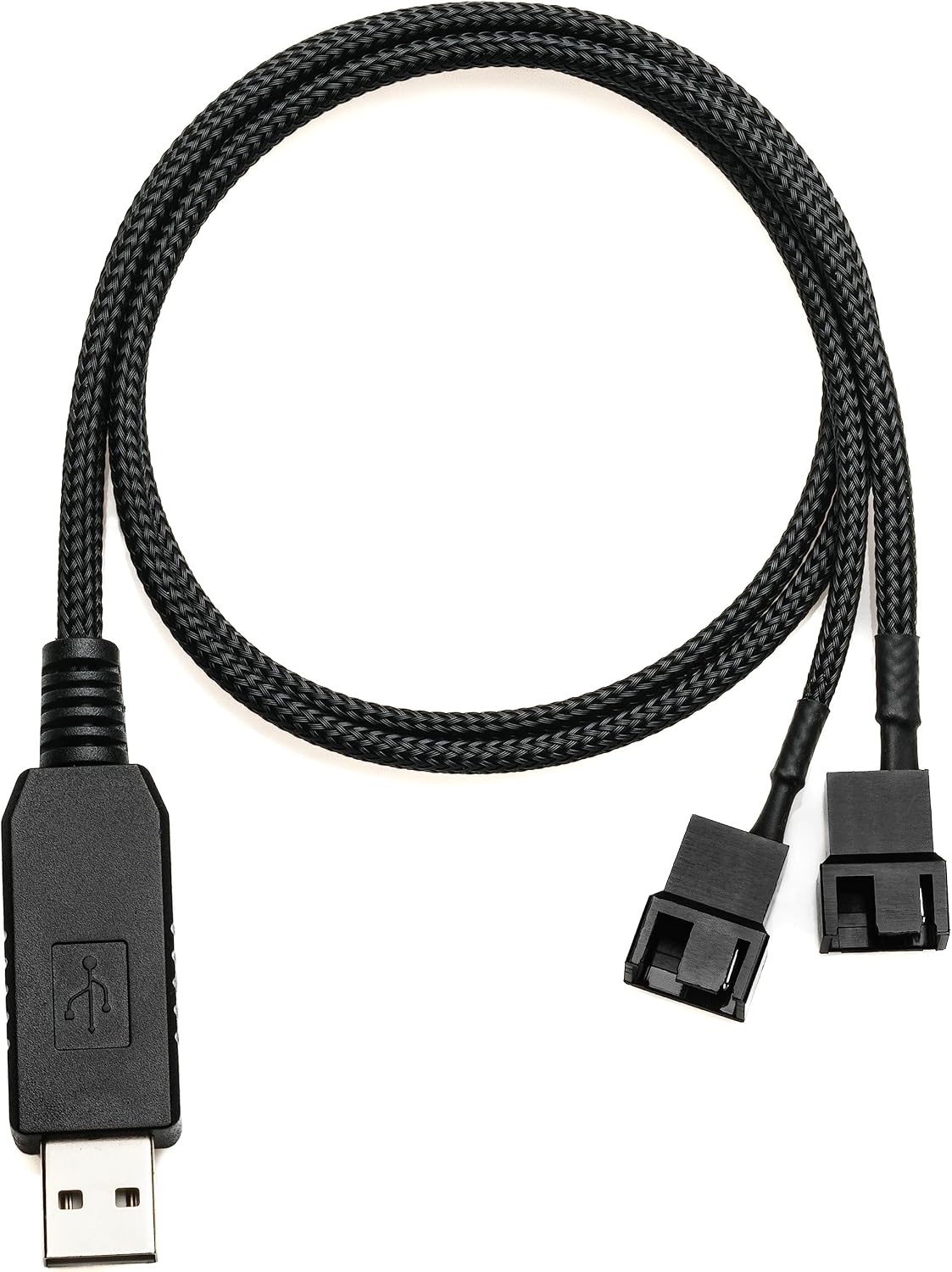Cable USB a ventilador PC 12V 24pulg funda negra