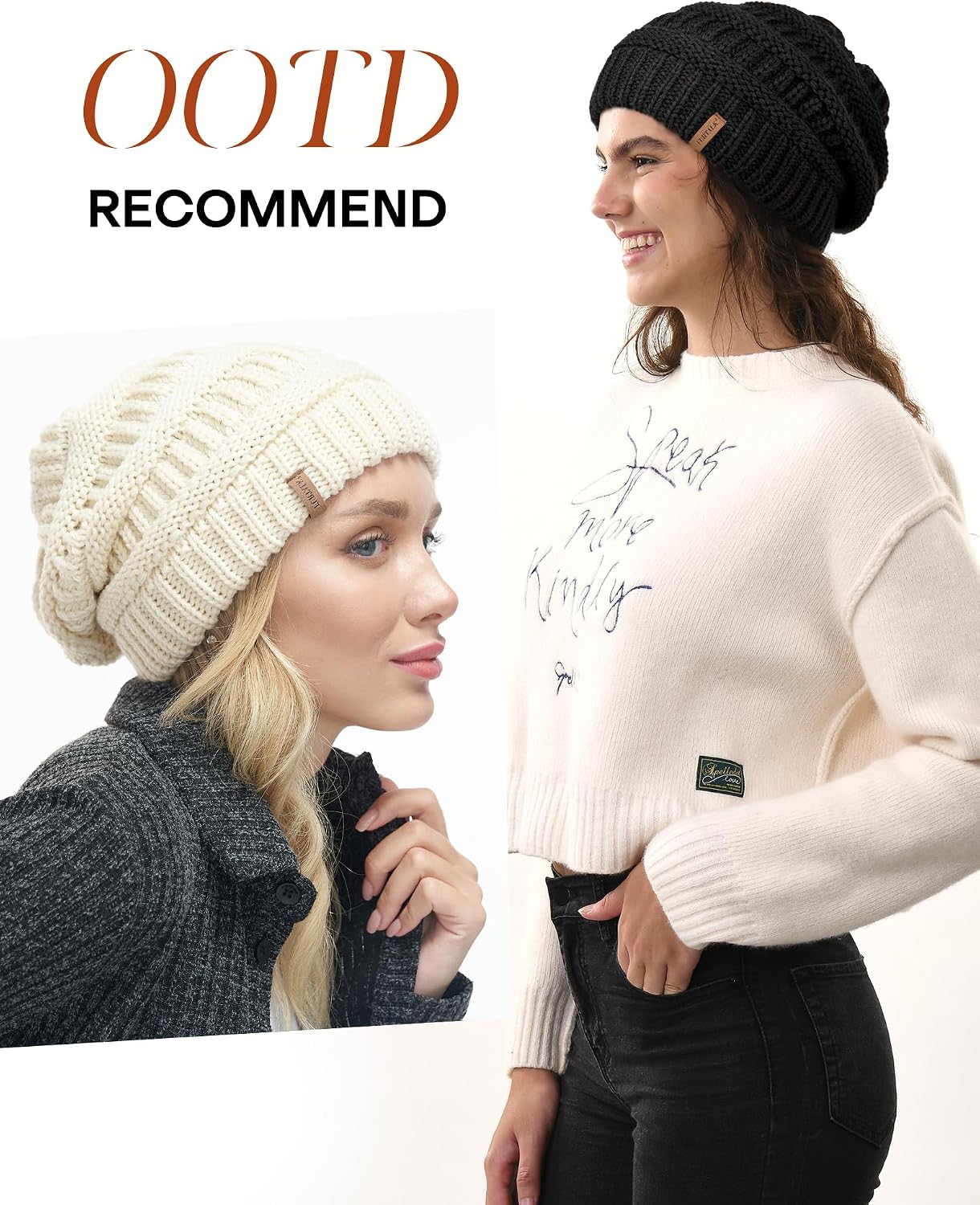 Gorro invierno mujer calavera punto forro cálido con pompón
