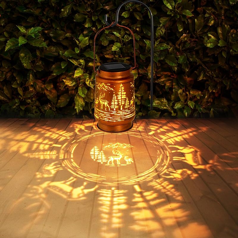 Farol solar LED colgante impermeable para jardín y patio