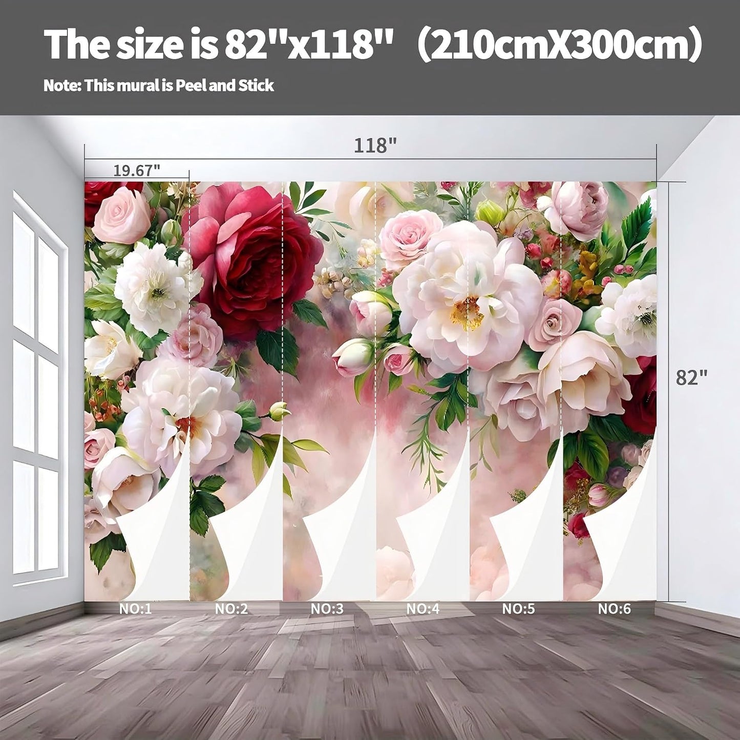 Papel tapiz floral botánico A23 118x82pulg