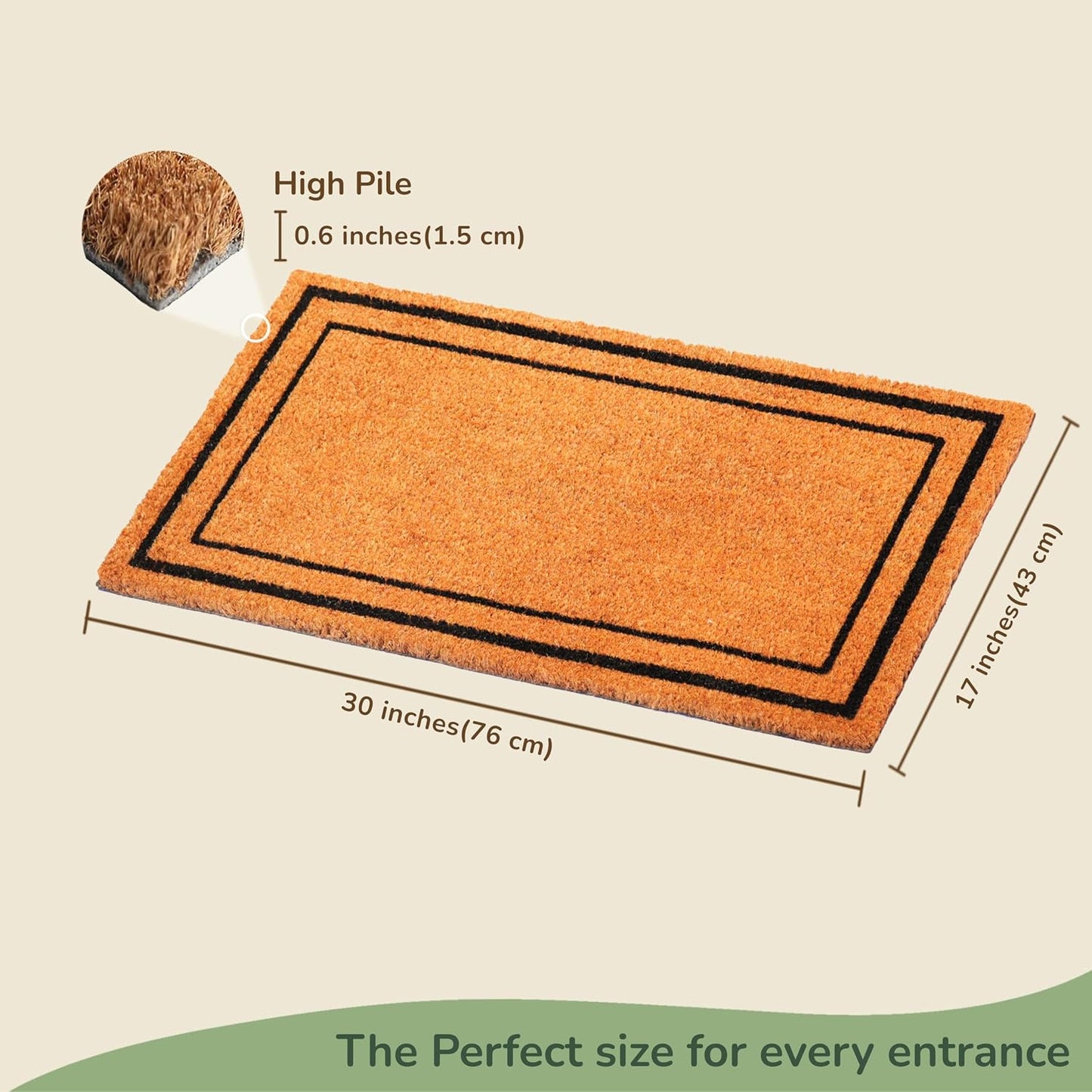 Tapete fibra coco respaldo PVC antiderrap