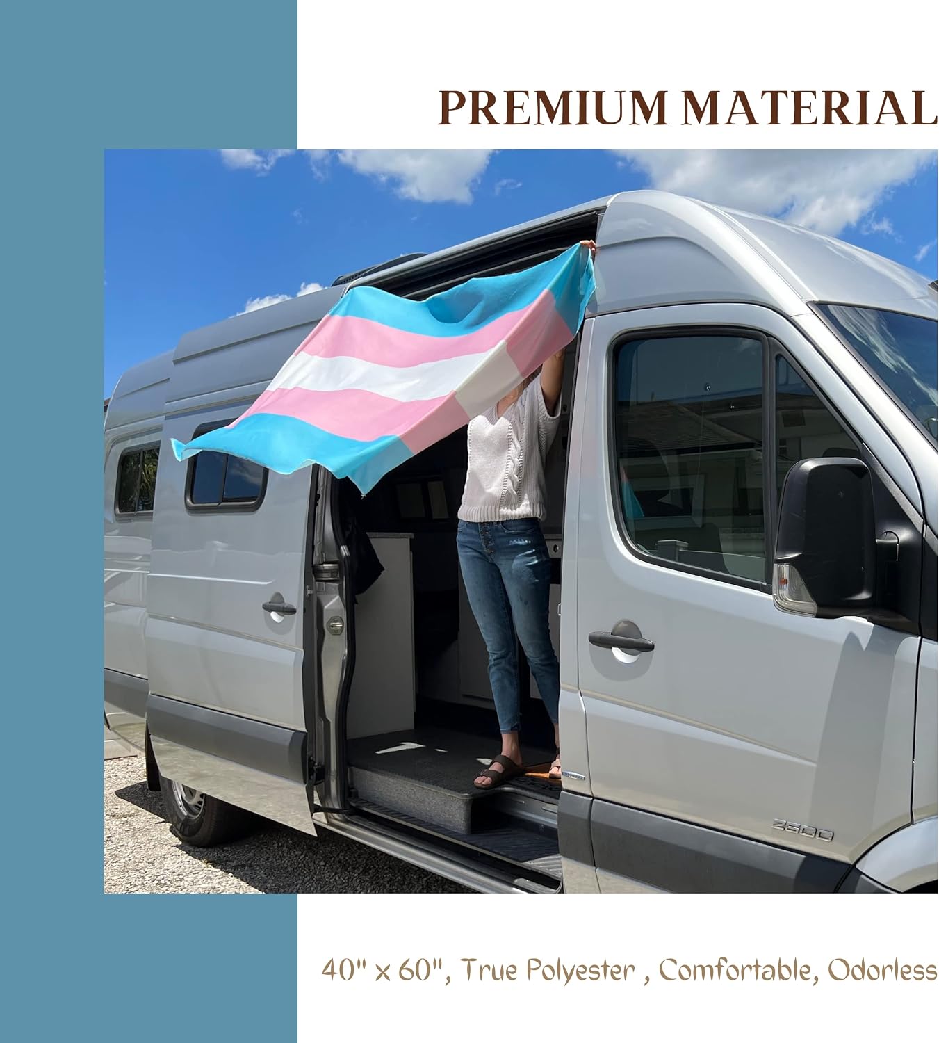 Bandera trans para pared 40x60pulg