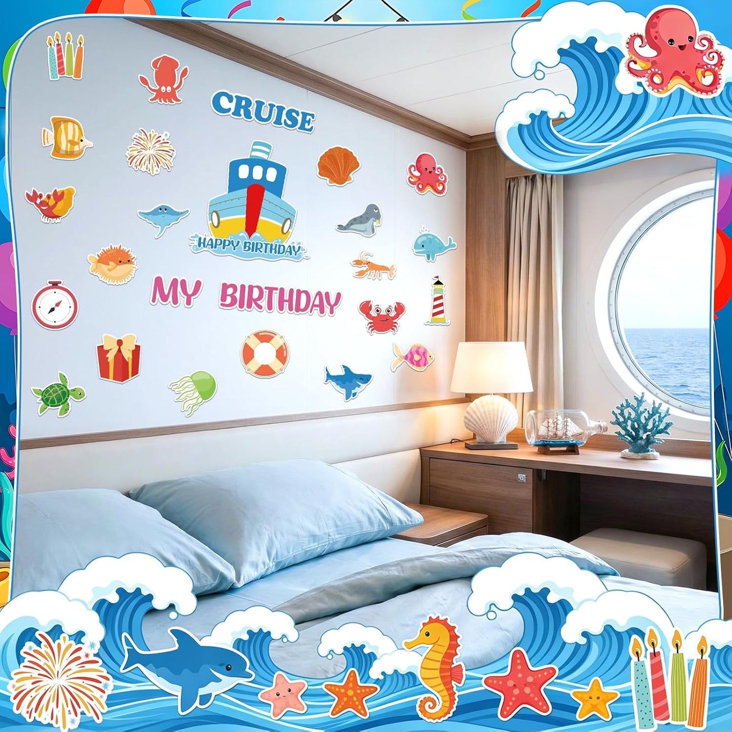 Imanes magnéticos para puerta con texto «My Birthday» decoración para niñas y niños