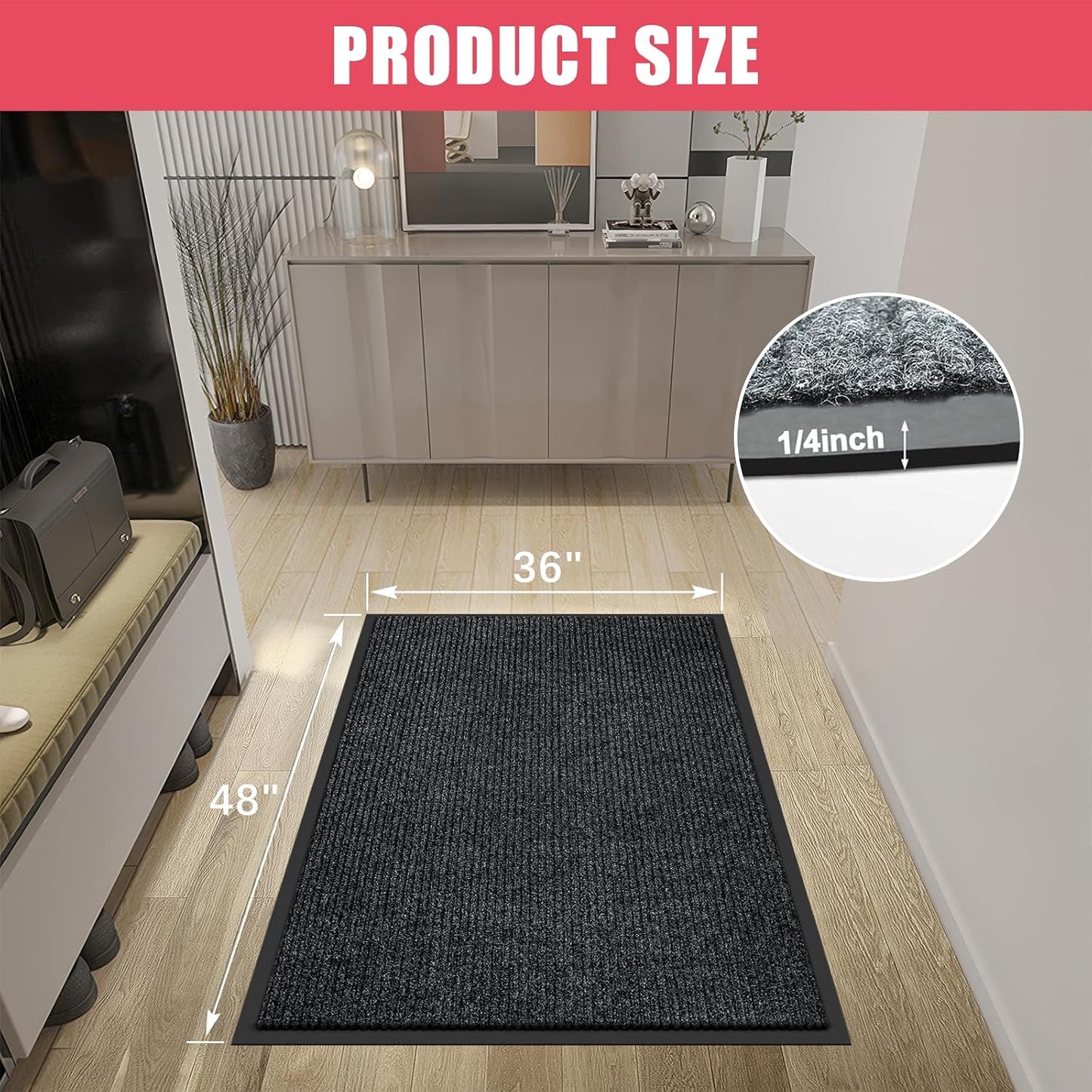 Alfombra puerta 3x4ft interior exterior resistente goma
