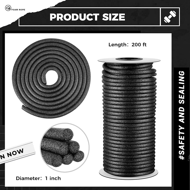 Varilla espuma 1" x200 ft para juntas concreto negro
