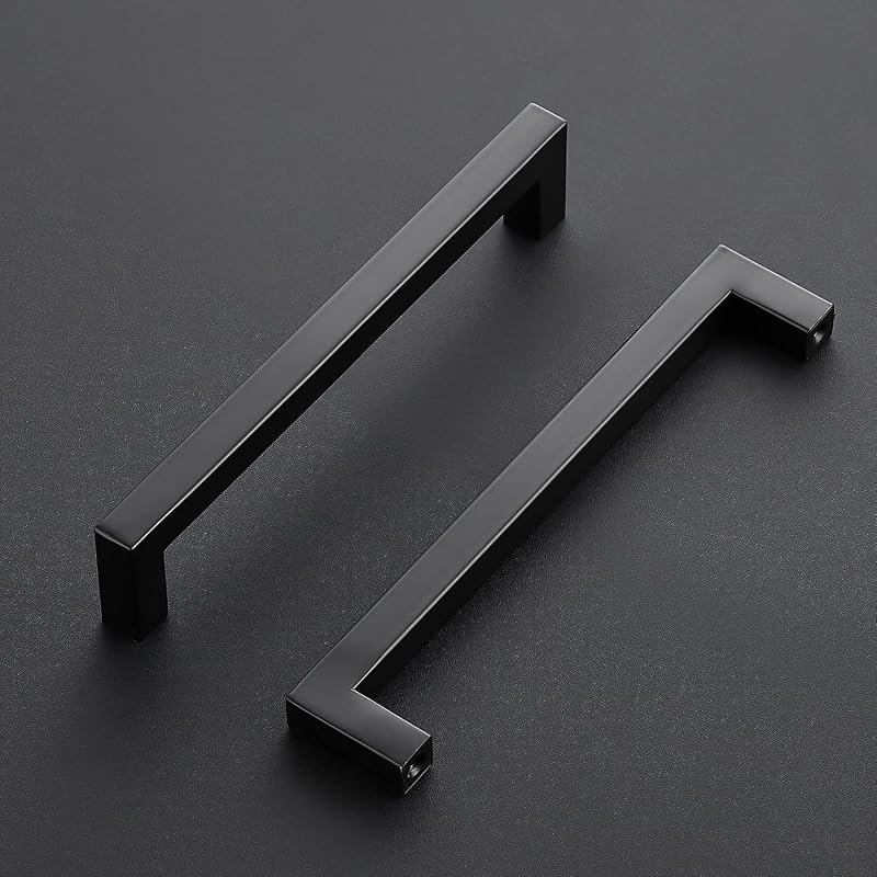 20 Tiradores Cuadrados Cocina 6.25" Negro Mate