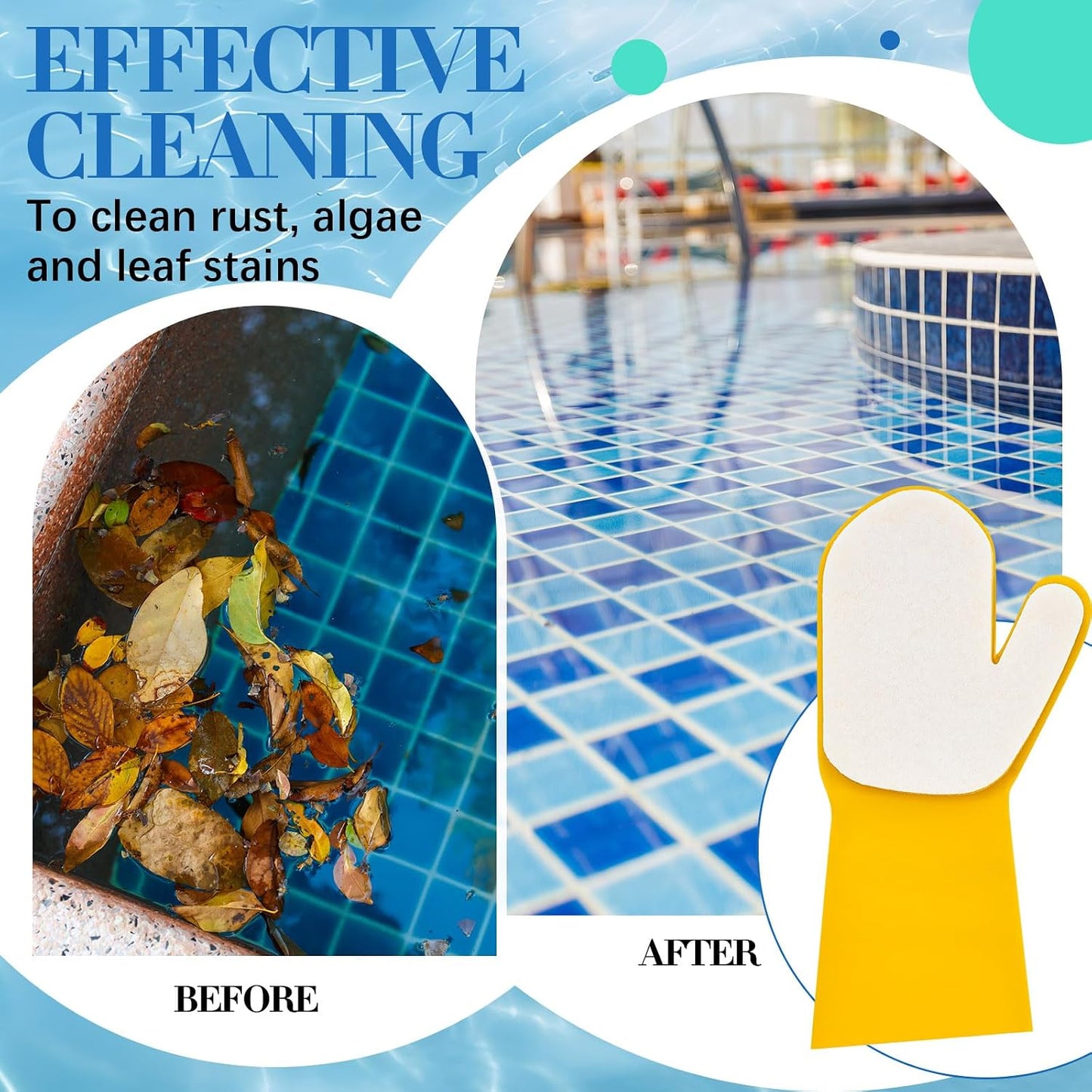 3 Guantes Látex Impermeables para Piscina y Spa