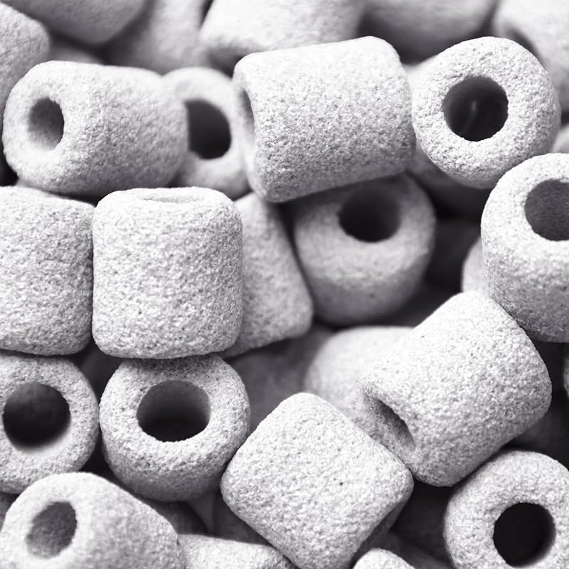 Anillo cerámica filtro bacterias nitrificantes tanque peces gris