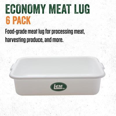Contenedor para carne plástico HDPE blanco set 6