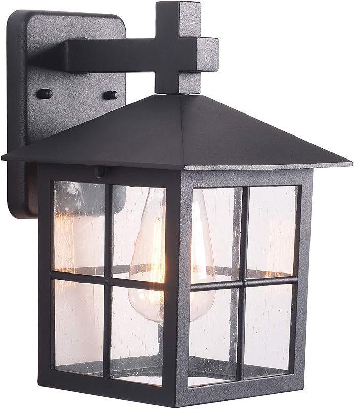 Lámpara pared moderna 7.28pulg vidrio transparente negro