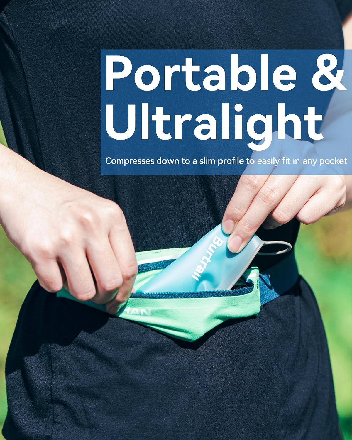 2 Pzas Vaso TPU Plegable Reutilizable 6.8oz Azul