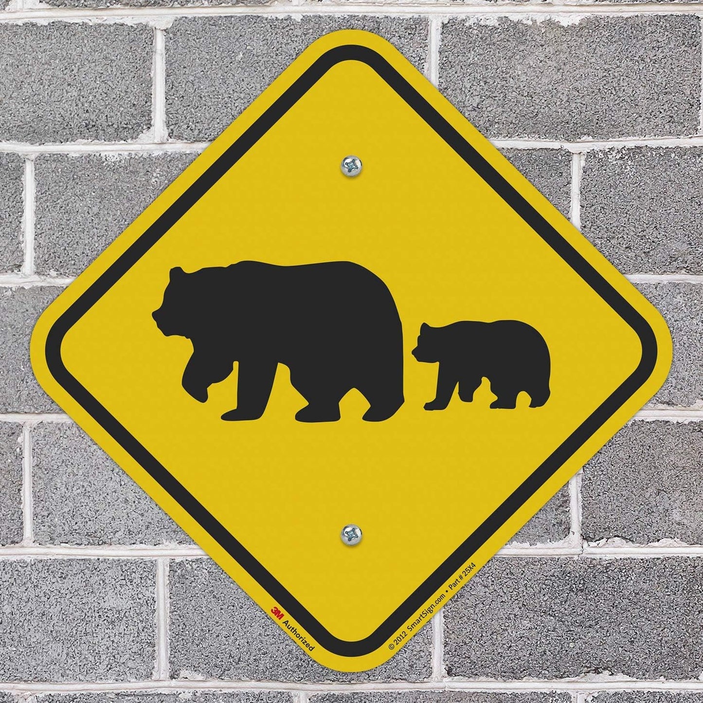 Señal cruce oso aluminio reflectante 3M 12x12pulg