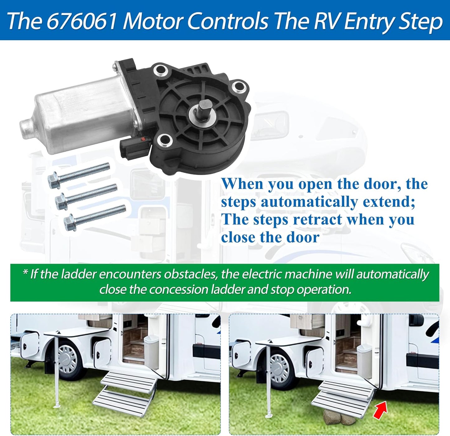 Motor paso escalera RV comp Kwikee Lippert