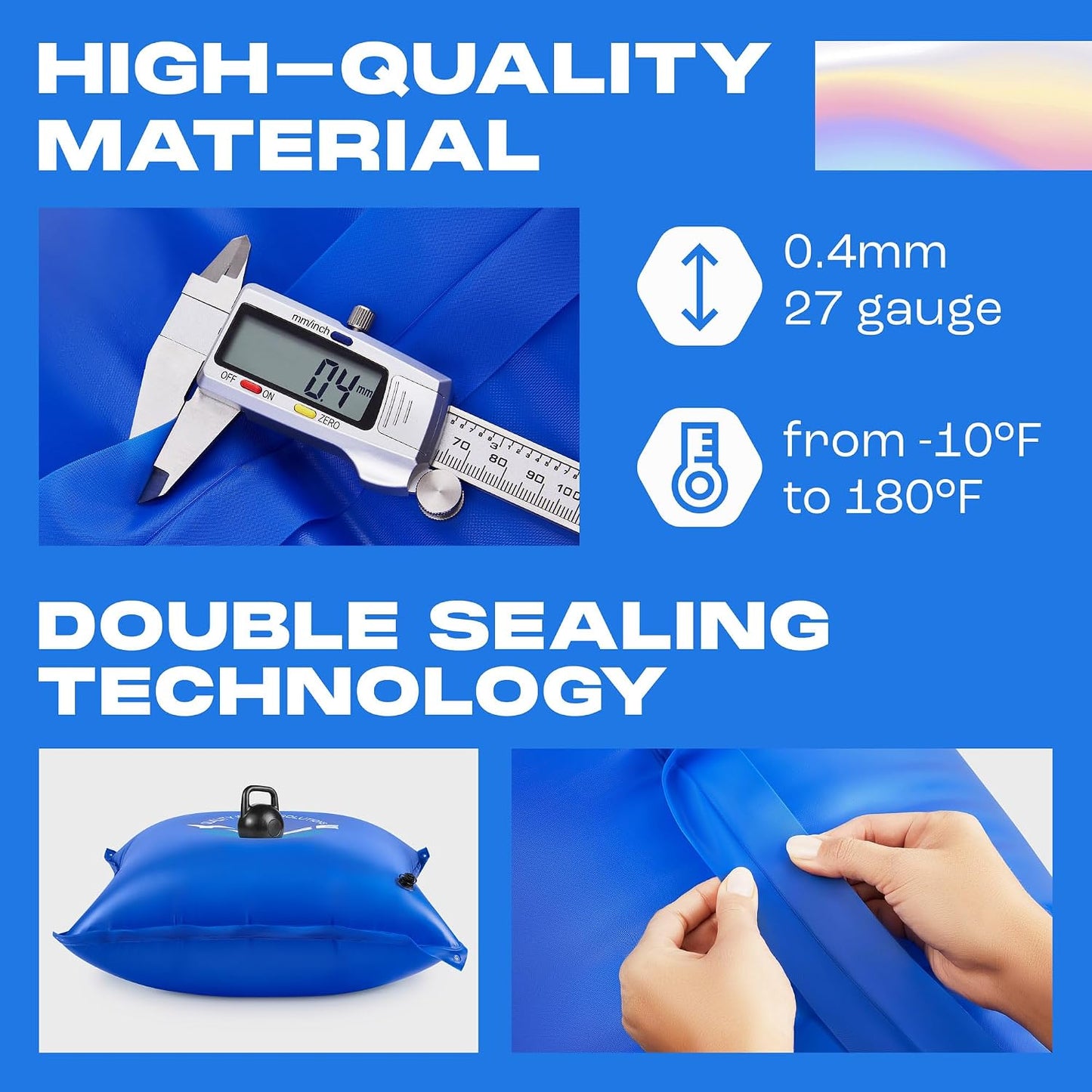 Almohadas piscina sobre suelo 4x4pulg PVC duradero