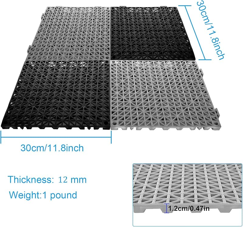 12 Alfombrillas Antiderrap 12x12" para Baño Terraza