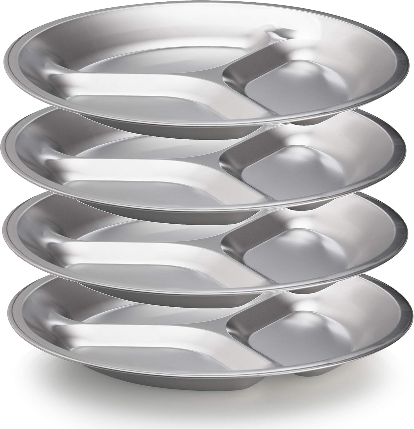 Set 4 platos acero inox sin BPA con bolsa viaje