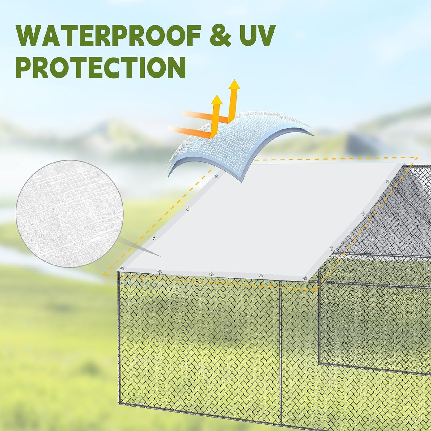 2 Fundas Impermeables Gallinero 11.5x6.6ft Blanco