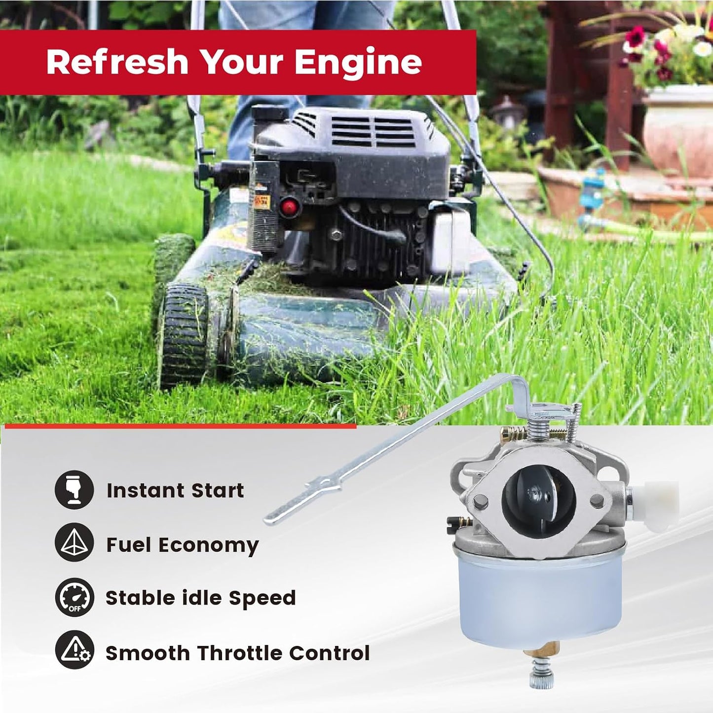 Carburador para motor Tecumseh HS40/50 con bujía