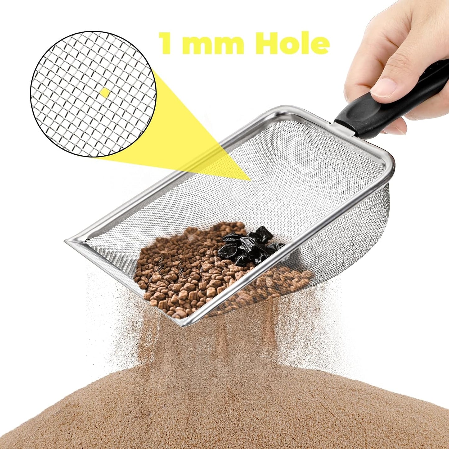 4 Pzas Cuchara Malla Acero Inox para Hámster y Reptiles