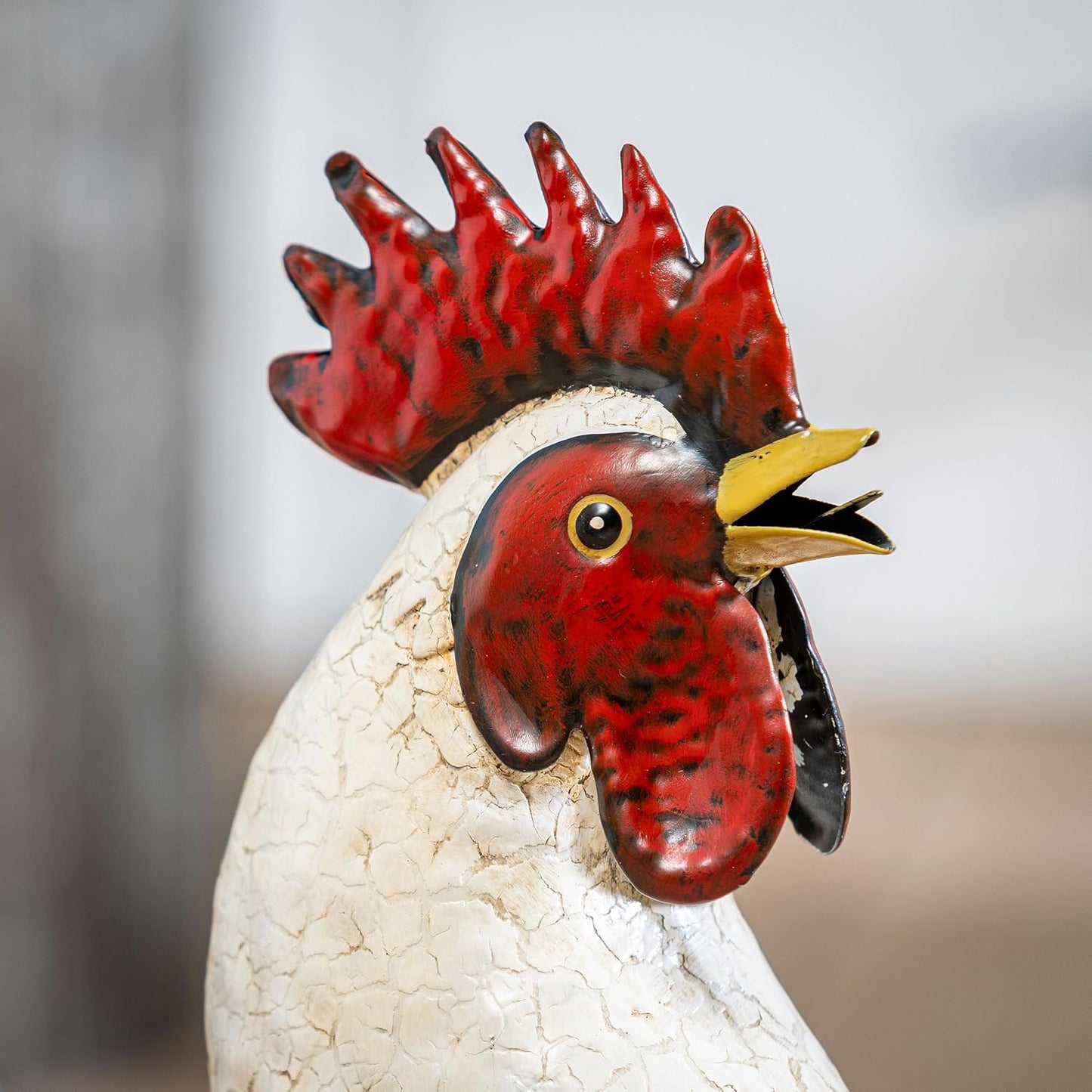 Estatuas animales metal gallo 14pulg decoración jardín