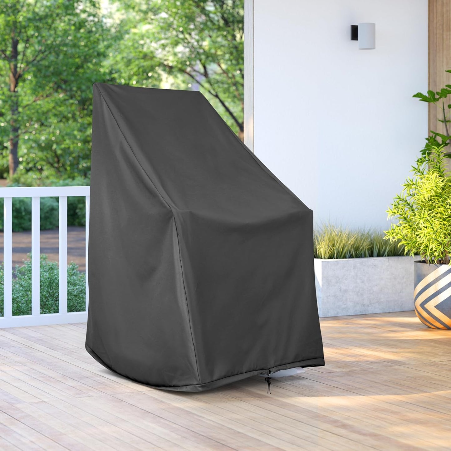 Set 2 Fundas Mecedora Exterior 100% Poliéster Negro