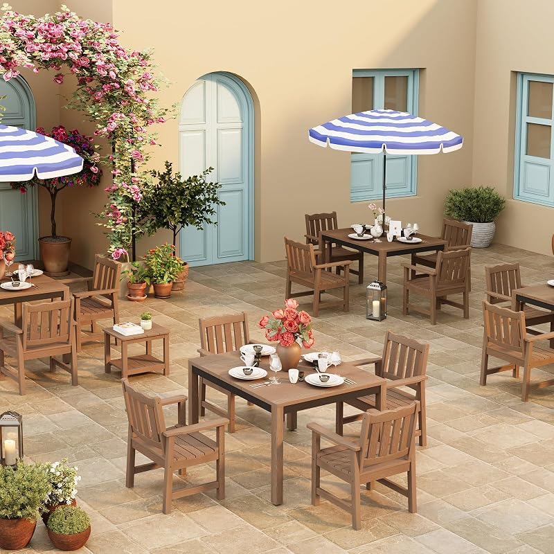 Silla patio exterior resistente clima 181kg color teca
