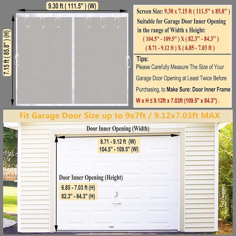 Puerta mosquitera 9x7ft cierre magnético malla fibra vidrio