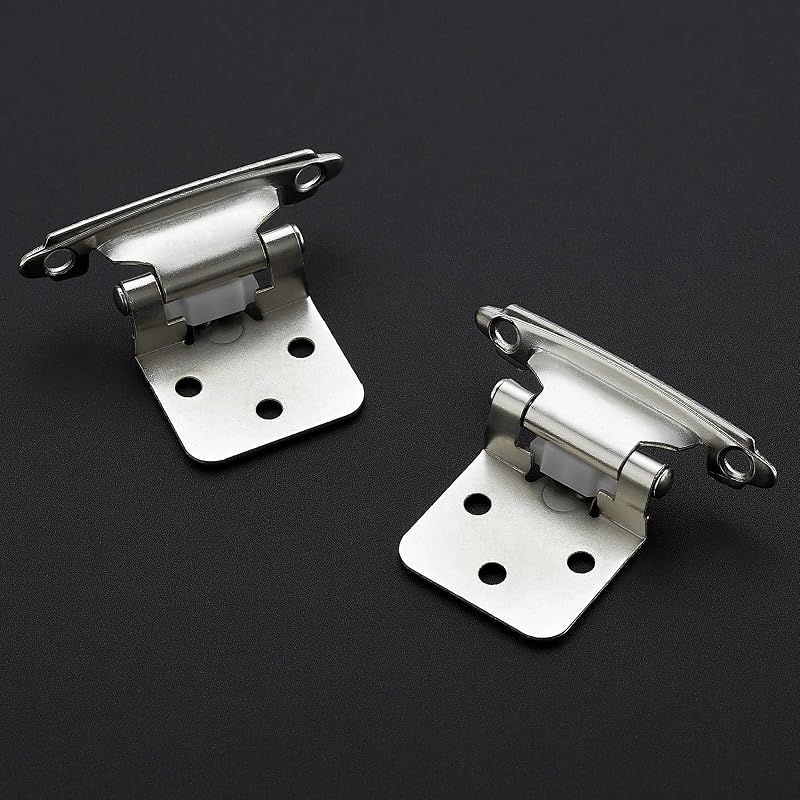 60 Pzas Bisagras Níquel Cepillado 1/2" Semiocultas Cocina