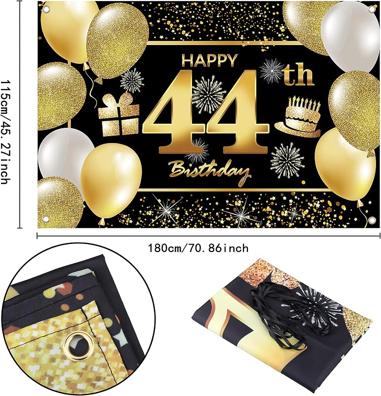 Cartel feliz cumpleaños 44 para telón hombres