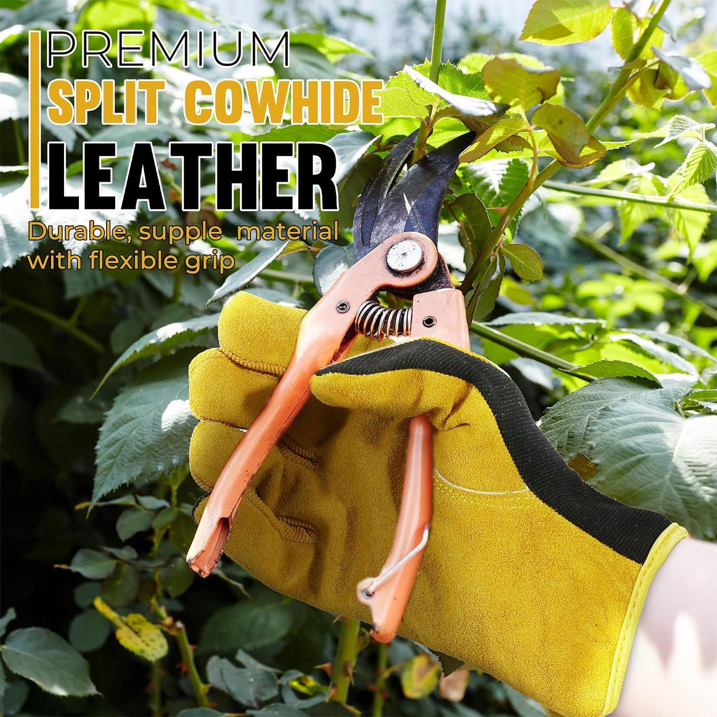 Guantes cuero jardinería trabajo mecánico construcción