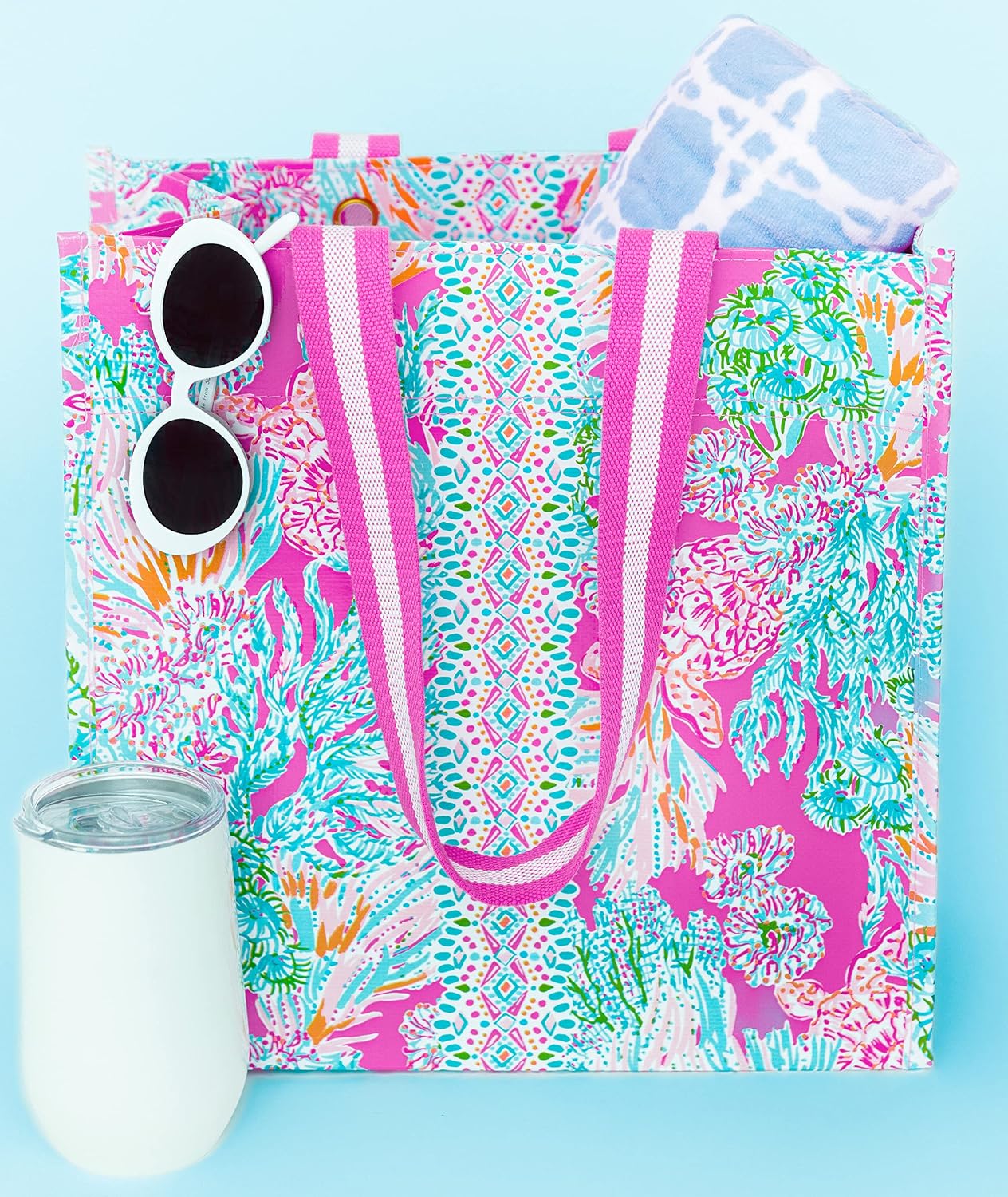 Bolsa de comestibles reutiliz. hombro Lilly Pulitzer