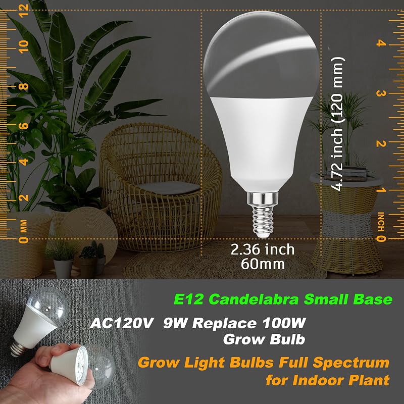 Bombilla E12 LED espectro completo 9-100 W