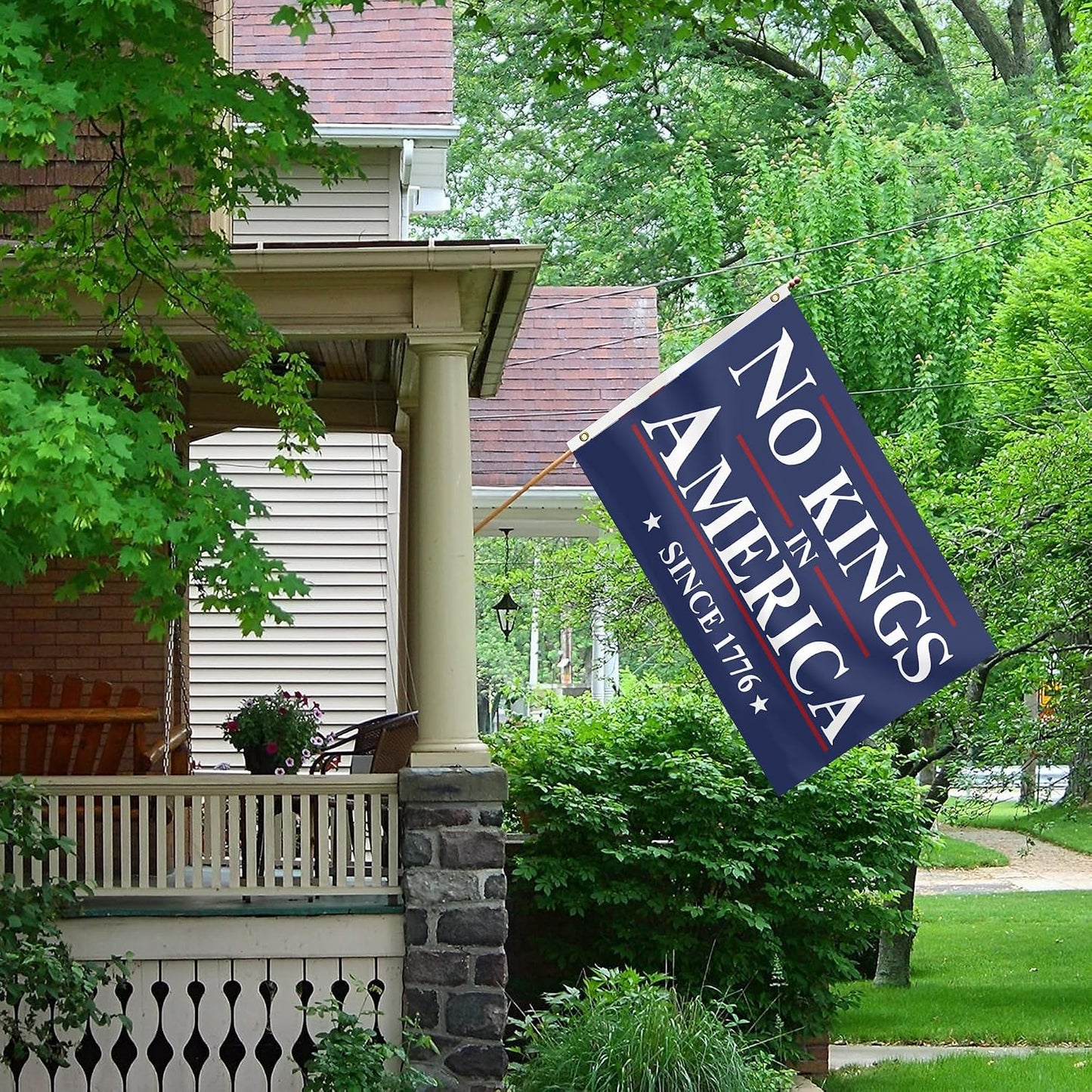 Bandera No Kings In America 3x5ft anti47 con ojales exterior