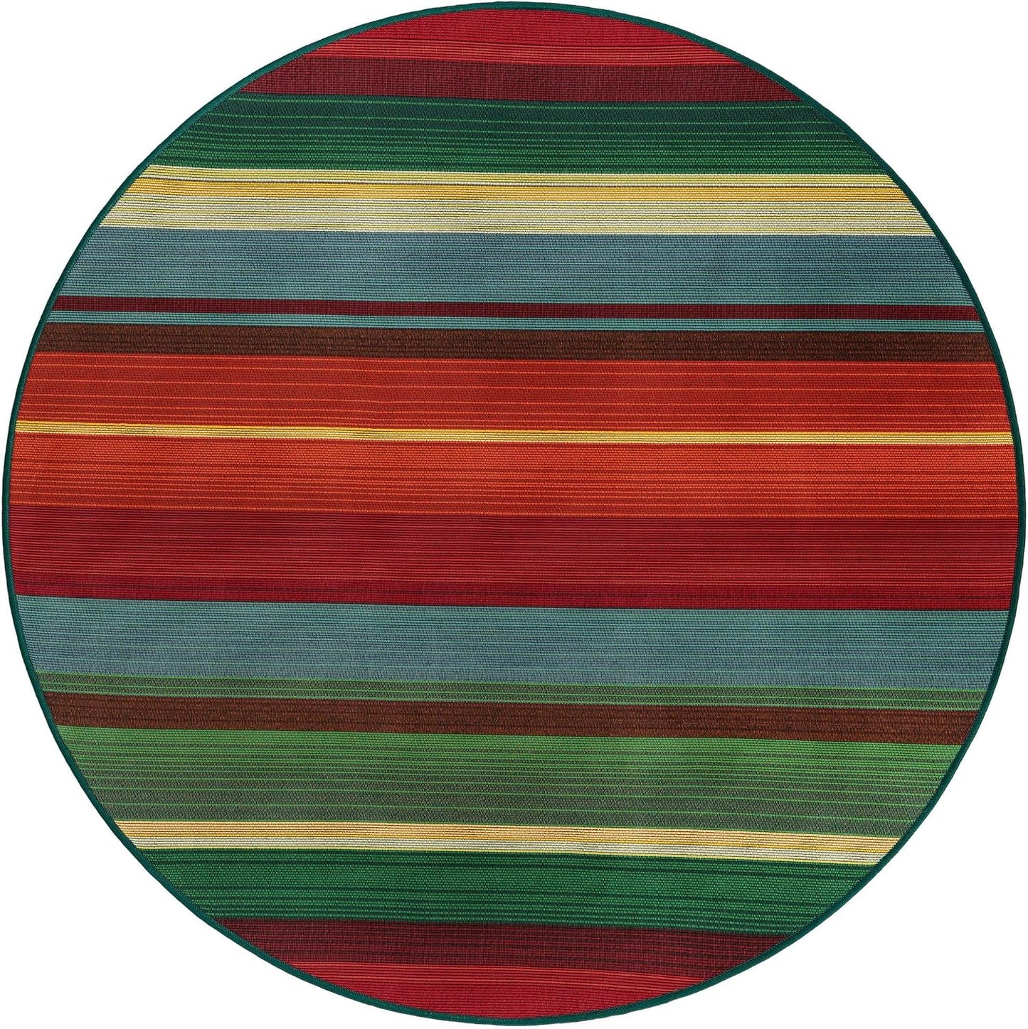 Alfombra redonda Jaco 4ft1" multicolor y azul claro