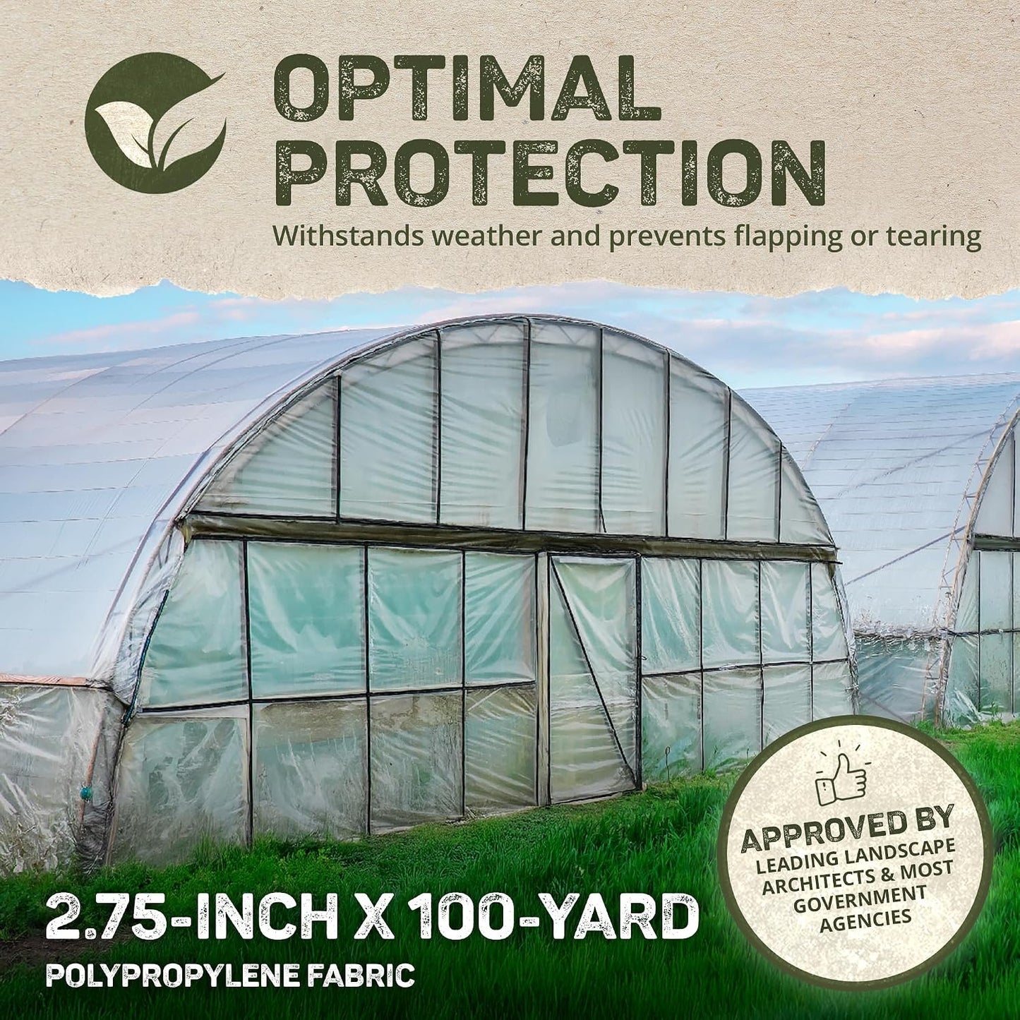 Cinta madera invernadero 75-100yd 2.75pulg 2 Uds