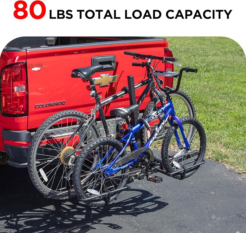 Portabicicletas plegable para 2 bicis 80lb con enganche
