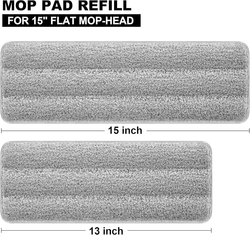 Almohadillas trapeador microfibra 15pulg gris rayas set 4