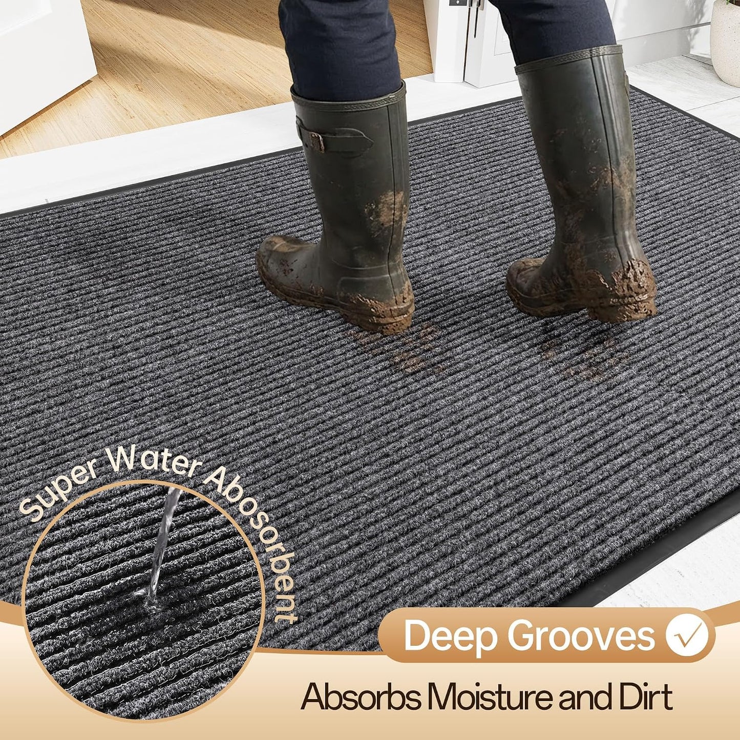Tapete puerta 36x72pulg impermeable resistente decoloración