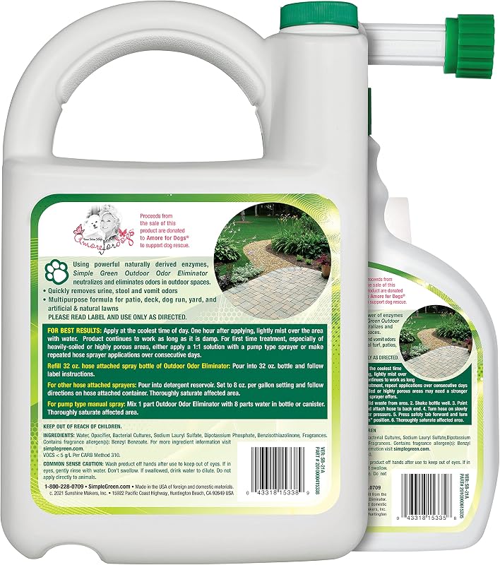 Eliminador olores mascotas césped artificial 32oz y 1gal