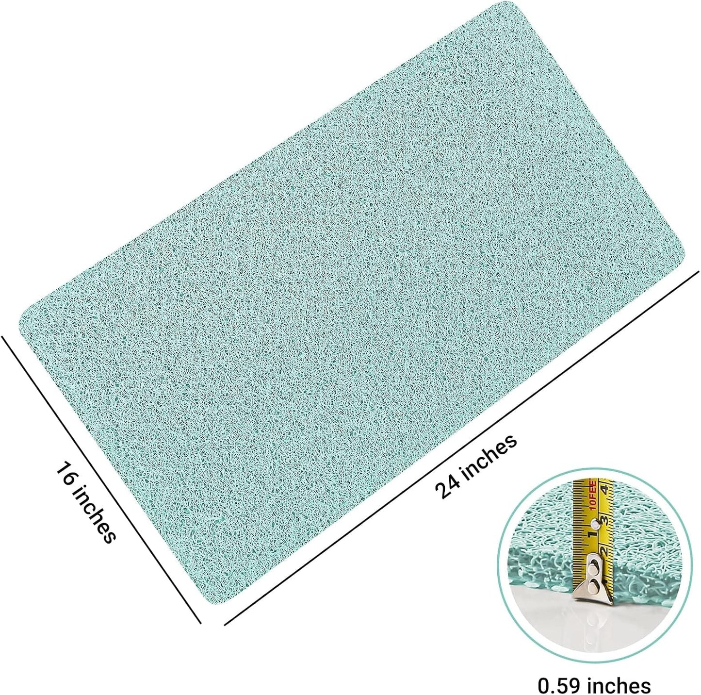 Tapete ducha antideslizante PVC 24x16pulg drenaje