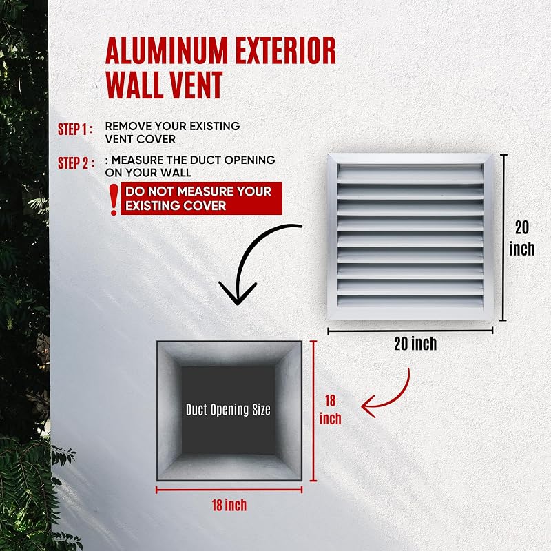 Rejilla ventilación exterior 18x18" resistente al agua
