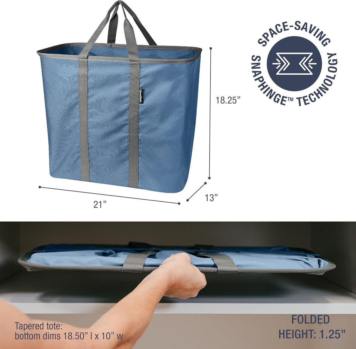 Organiz. plegable ropa sucia 64L 2 Pzas Denim