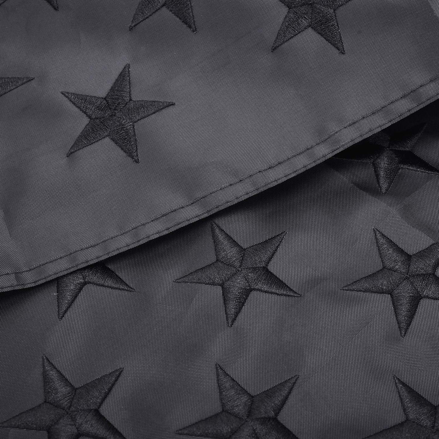 Bandera estadounidense negra nailon estrellas bordadas