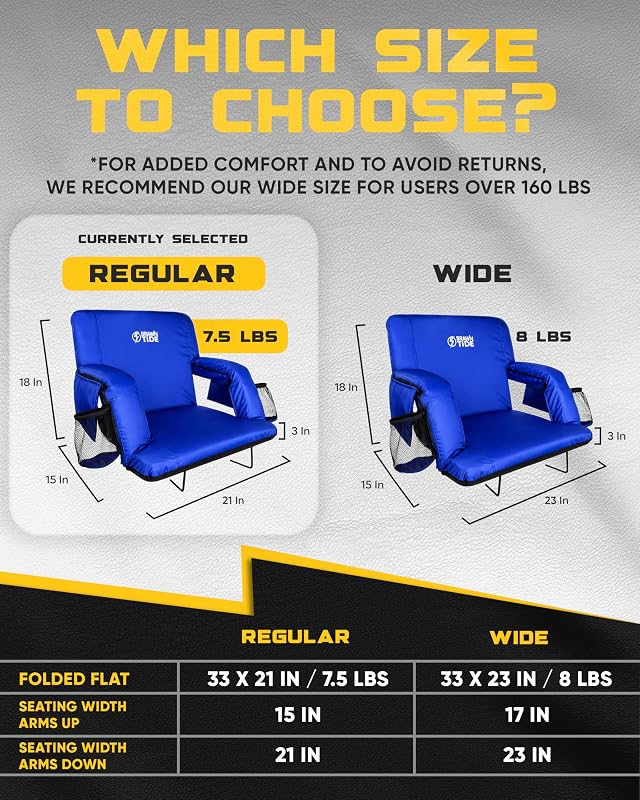 Asiento estadio 2 Pzas con respaldo acolchado 4 bolsillos