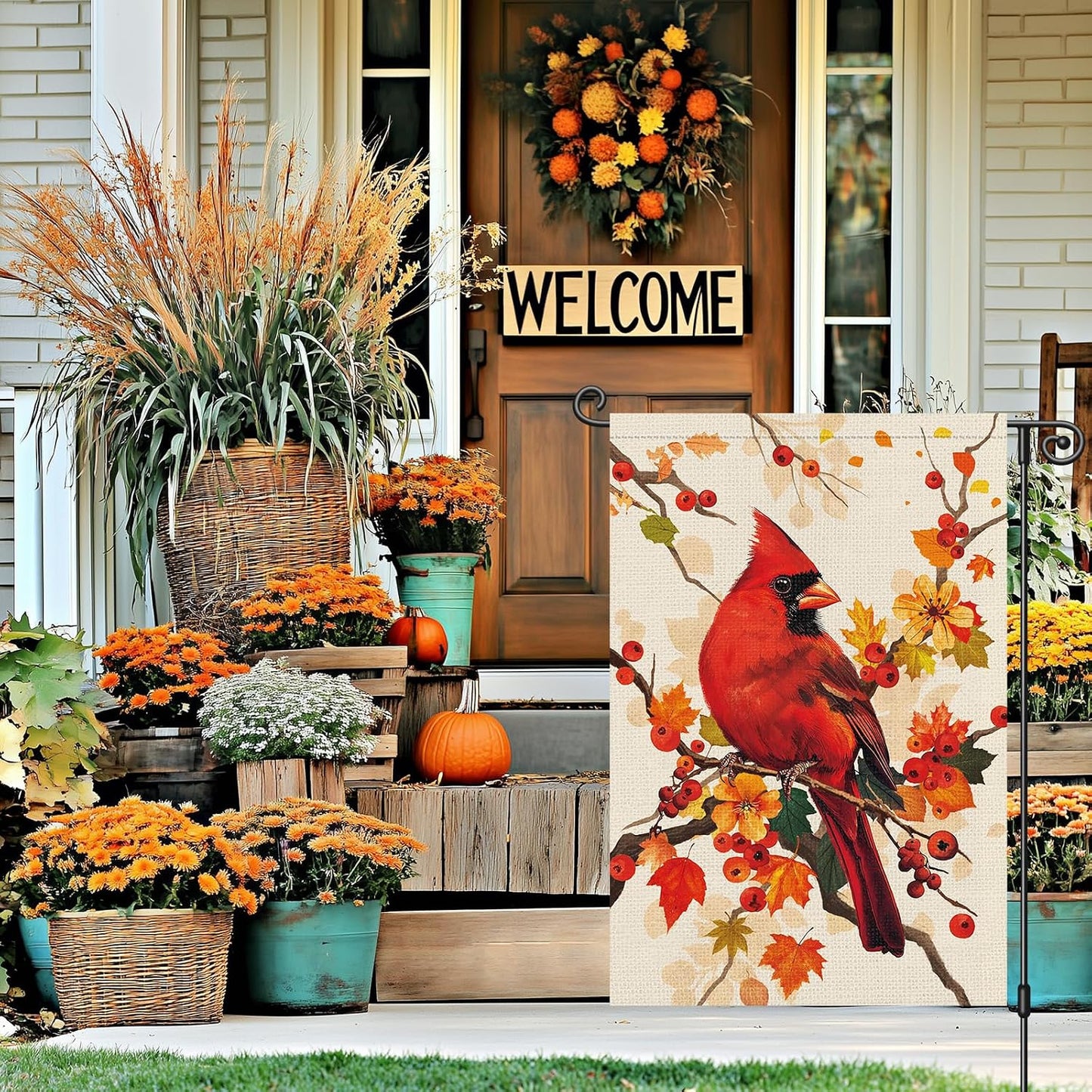 Bandera jardín otoño arce 12x18pulg doble cara