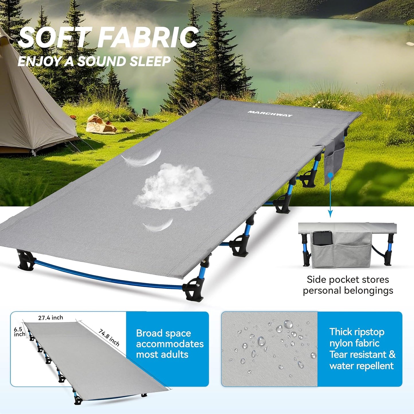 Cama campamento ultraligera plegable viajes al aire libre
