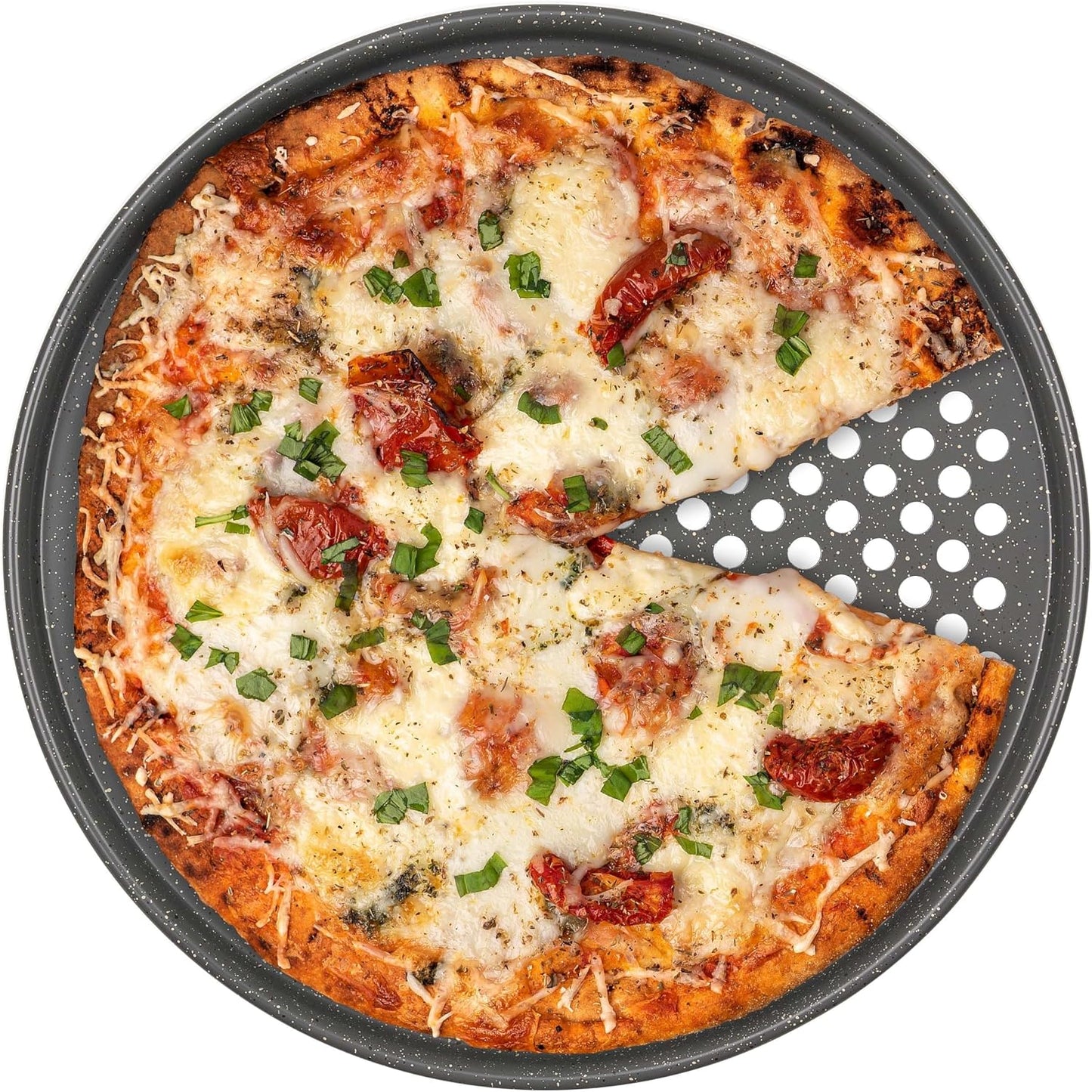 Bandeja pizza 12pulg antiadherente cerámica plateado