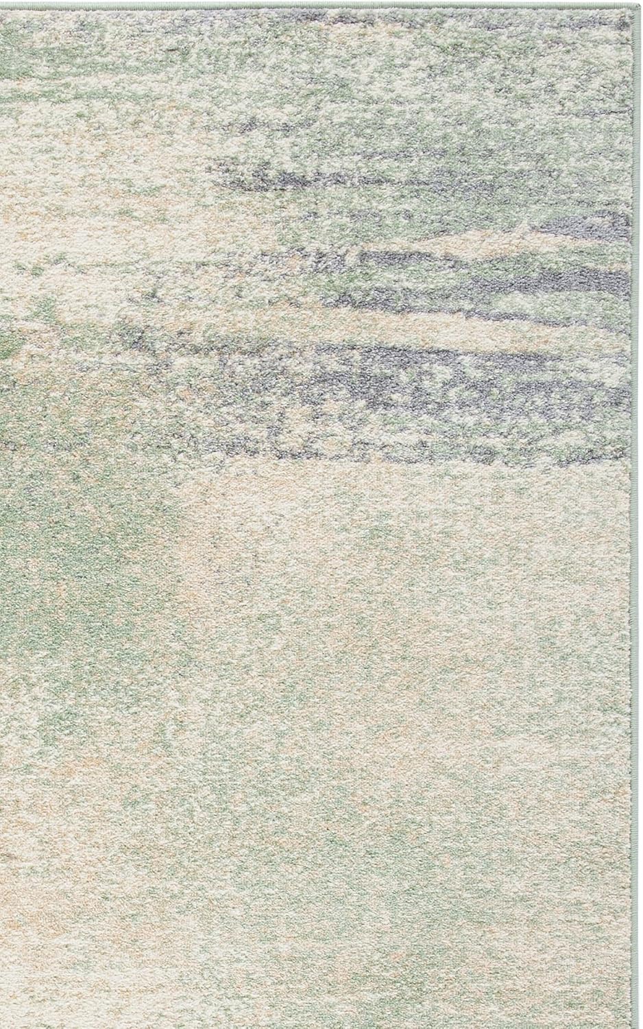 Alfombra pasillo 2x12ft marfil salvia diseño abstracto